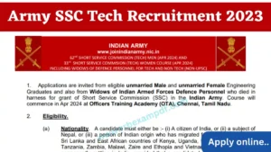Read more about the article Army SSC Tech Recruitment 2023 इंडियन आर्मी एसएससी टेक्निकल भर्ती 2023 का नोटिफिकेशन जारी