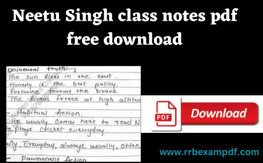 Neetu Singh class notes pdf free download
