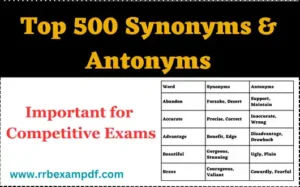 Read more about the article Antonyms and Synonyms PDF for Competitive exams