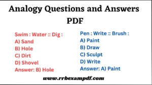 Read more about the article Analogy Questions and Answers PDF
