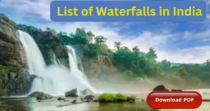 Read more about the article List of Waterfalls in India PDF भारत में झरनों की सूची