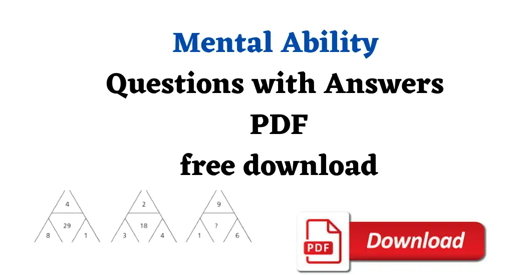 Mental Ability Questions with Answers pdf free download