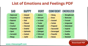 Read more about the article List of Emotions and Feelings PDF