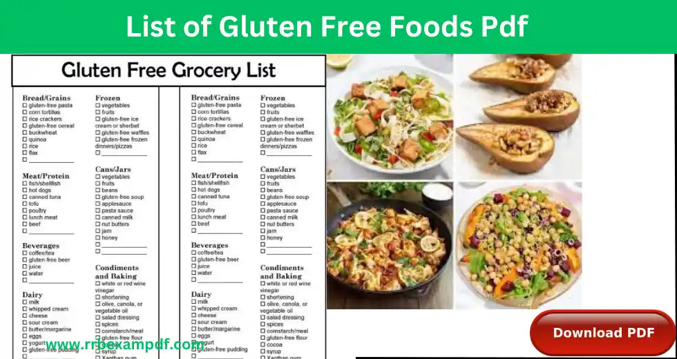 List of Gluten Free Foods Pdf