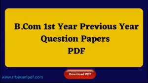 Read more about the article B.Com 1st Year Previous Year Question Papers PDF