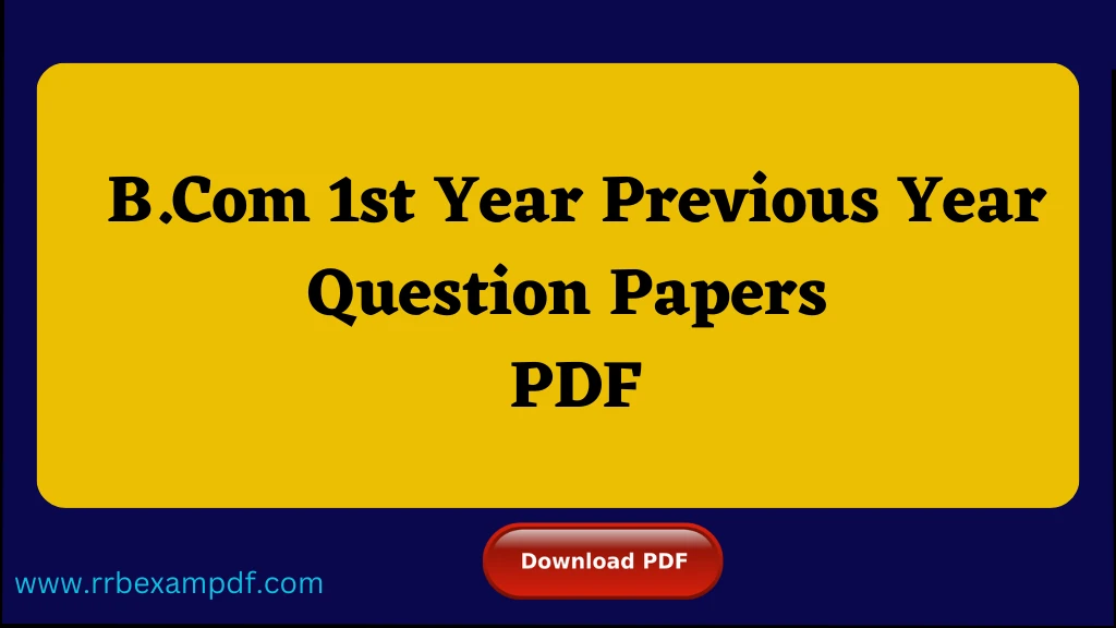 B.Com 1st Year Previous Year Question Papers PDF
