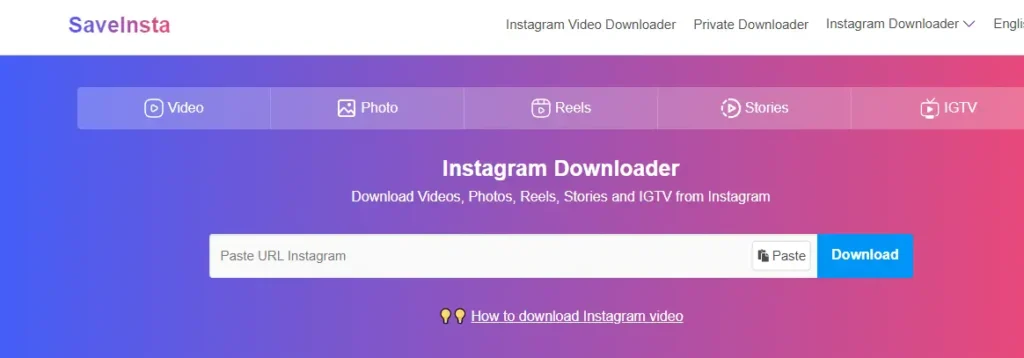 saveinsta Instagram video download