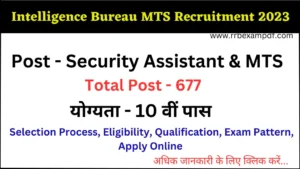 Read more about the article Intelligence Bureau IB MTS Recruitment 2023