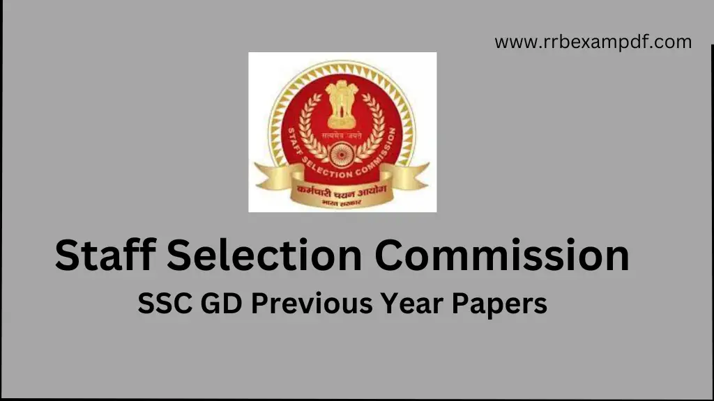 SSC GD Previous Year Question Paper